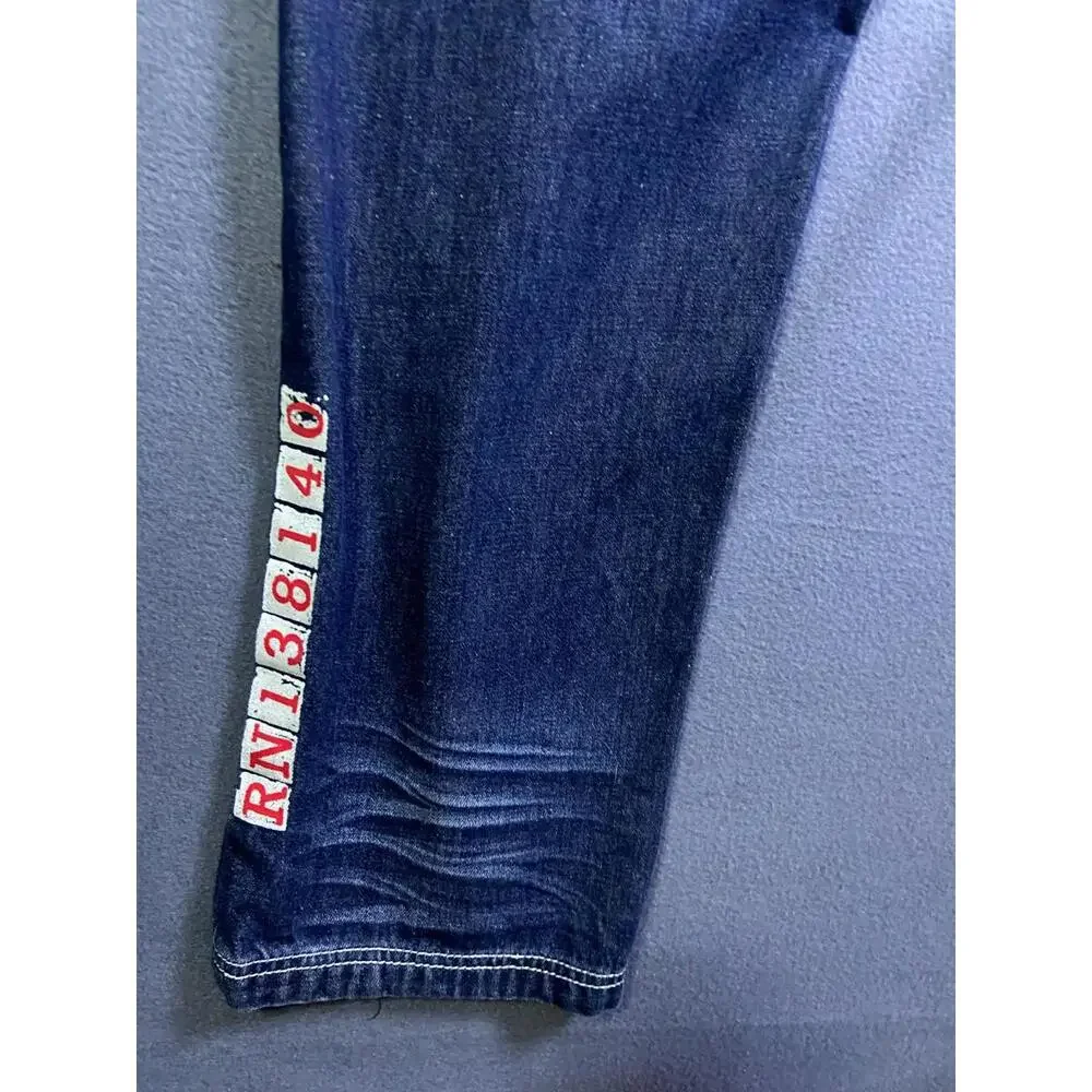 Born Fly Anytown USA Distressed Patch Paint Streetwear Denim Jeans Mens 42 44x35
